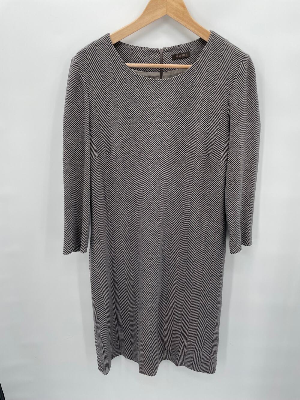 PESERICO Herringbone Shift Dress // 46 (US Size 10)